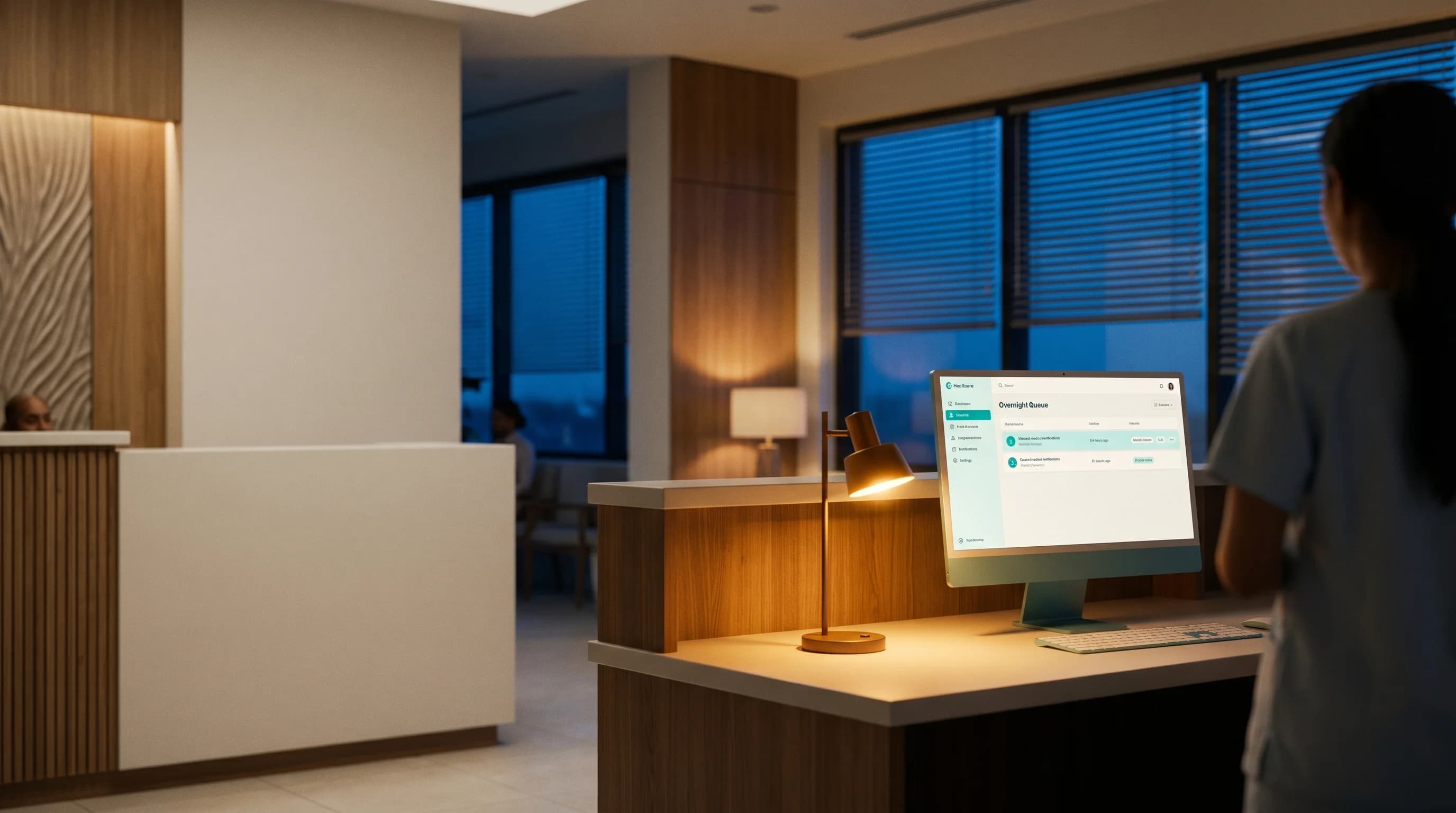 An editorial view of a clean clinic workstation